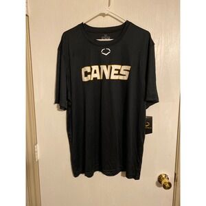 EvoShield Canes Mens XL Black Performance Training T-Shirt WB60034 NWT 0723